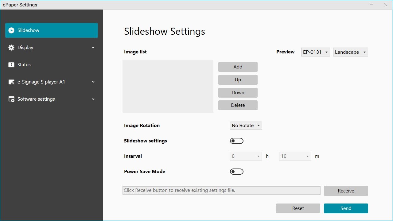 ePaper Settings Tool