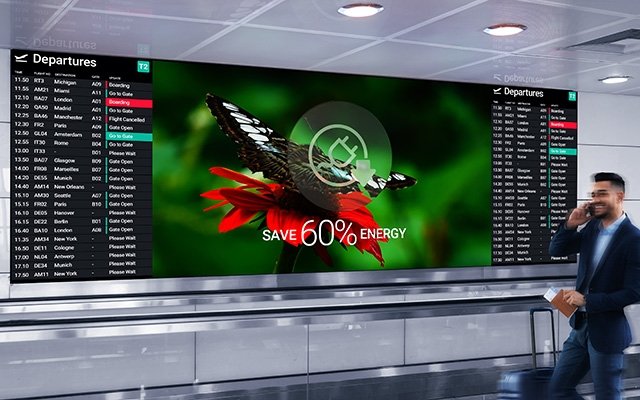 Energieeffiziente Signage: eine einfache Ma&szlig;nahme f&uuml;r mehr Nachhaltigkeit in der Luftfahrt